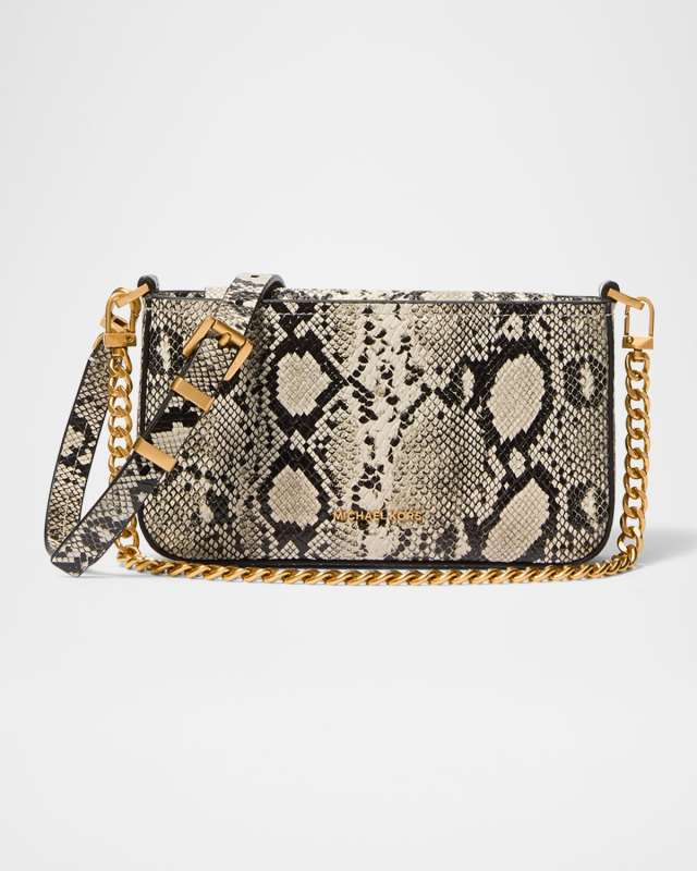 Bryant Small Convertible Snake-Print Pouchette Crossbody Bag